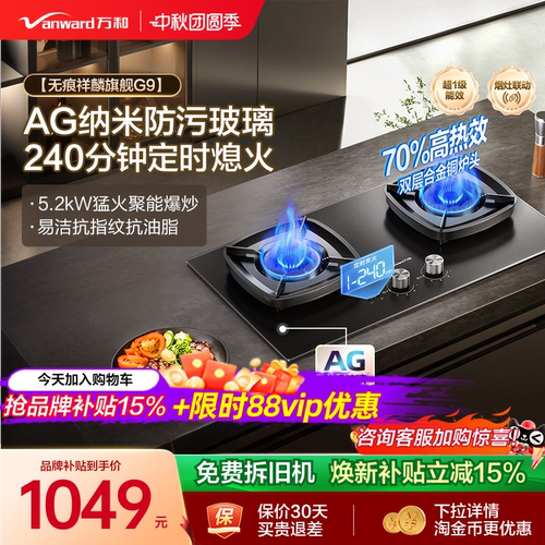 [焕新补贴]万和天然气燃气灶煤气灶家用双灶定时台嵌两用灶台G9