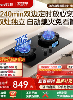 [新品首发]万和定时燃气灶天然气煤气灶家用双灶B9DS灶台式炉灶G7