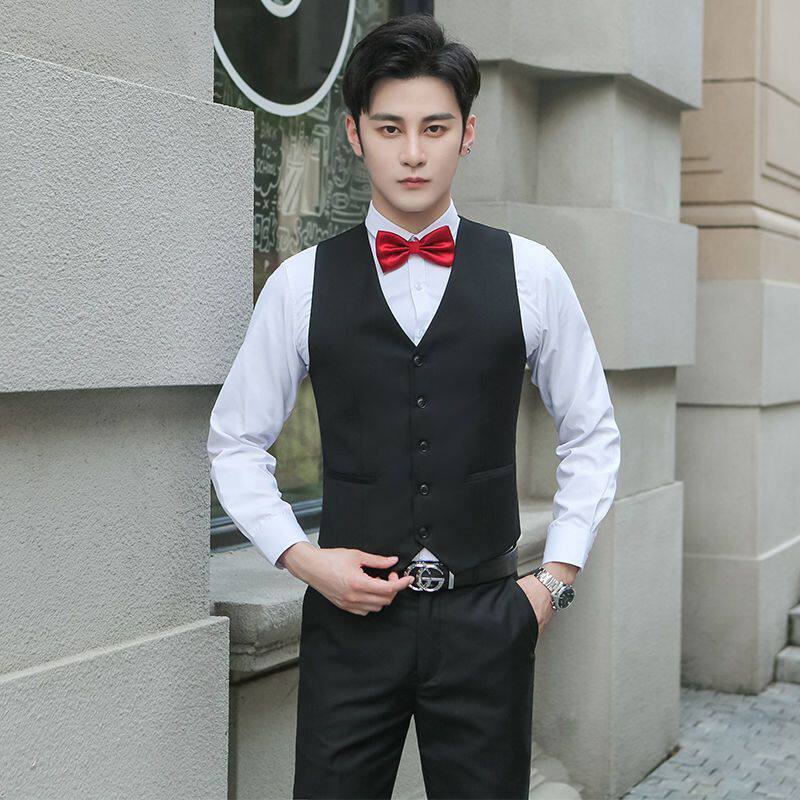春秋韩版潮修身西装马甲男男士英伦西服背心休闲职业马夹伴郎马甲