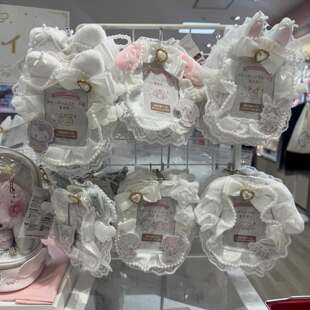 现货新品日本sanrio三丽鸥白色天使系列Kitty蕾丝卡套钥匙扣挂件