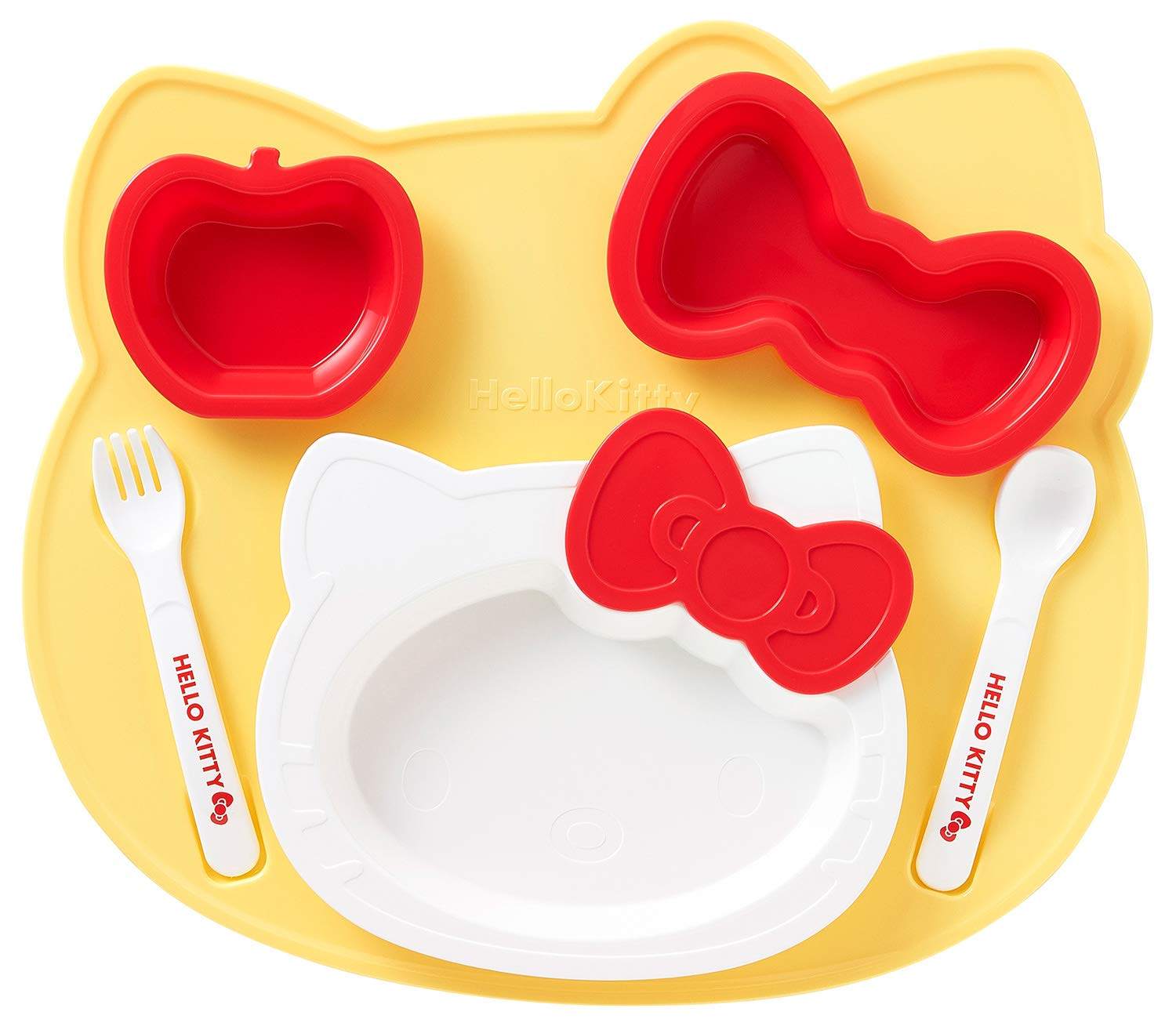 现货日本进口HelloKitty凯蒂猫儿童分格餐盘可爱防摔婴儿辅食餐具