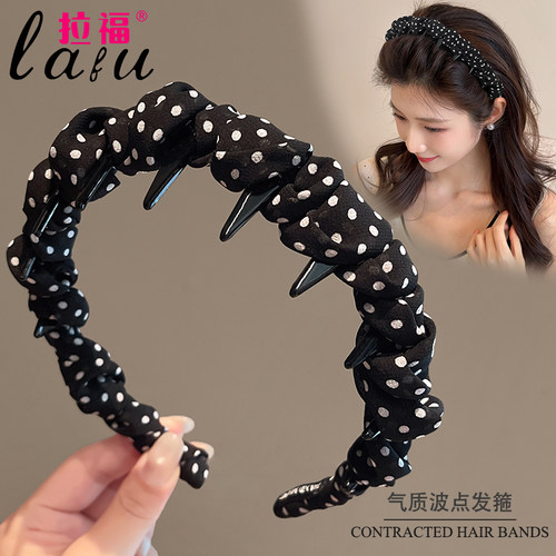 高颅顶波点发箍女款2025新款发卡