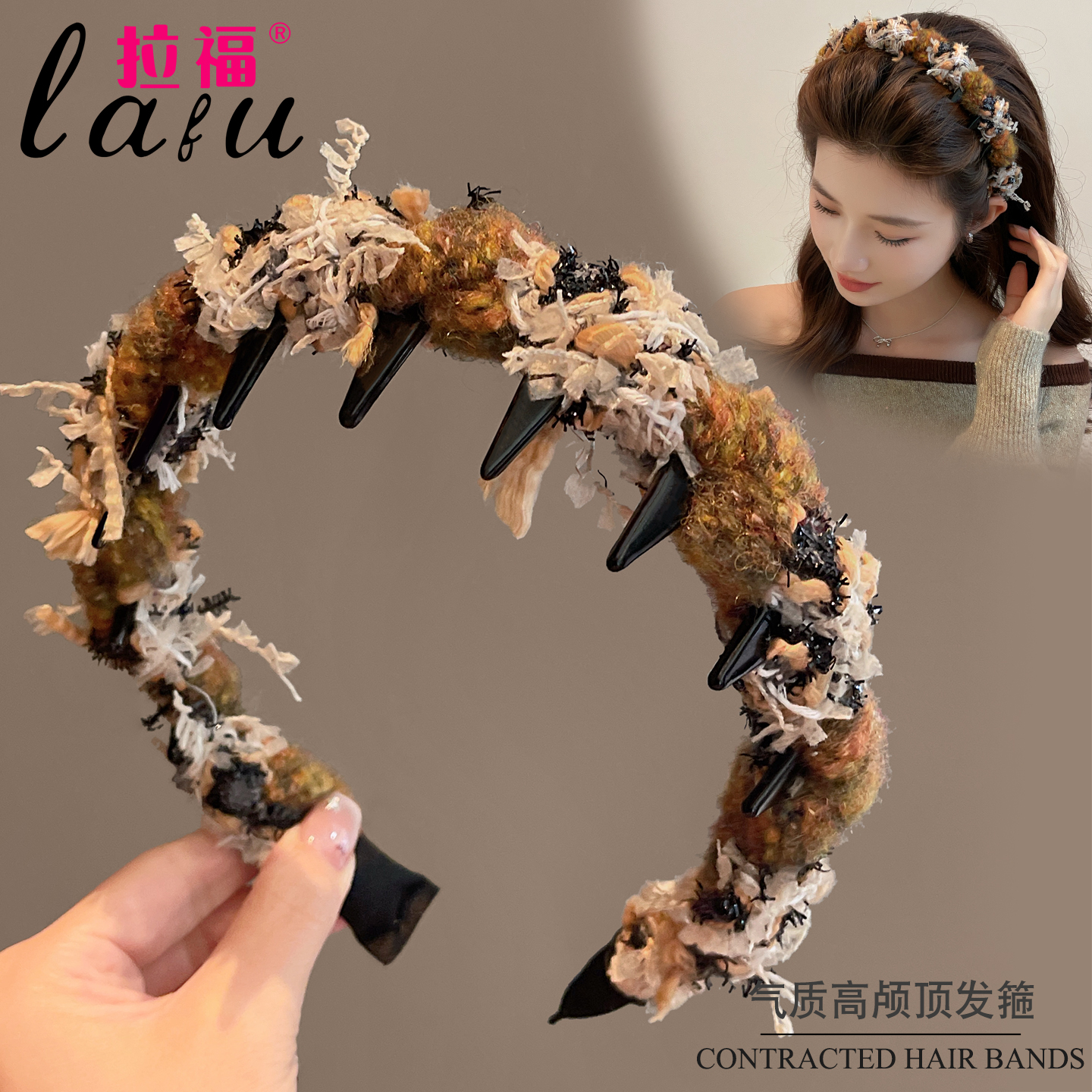 毛线发箍女款秋冬2025新款发卡