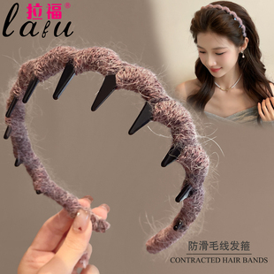 针织毛线发箍女款 秋冬发带高颅顶洗脸专用头箍压发卡头饰 2025新款