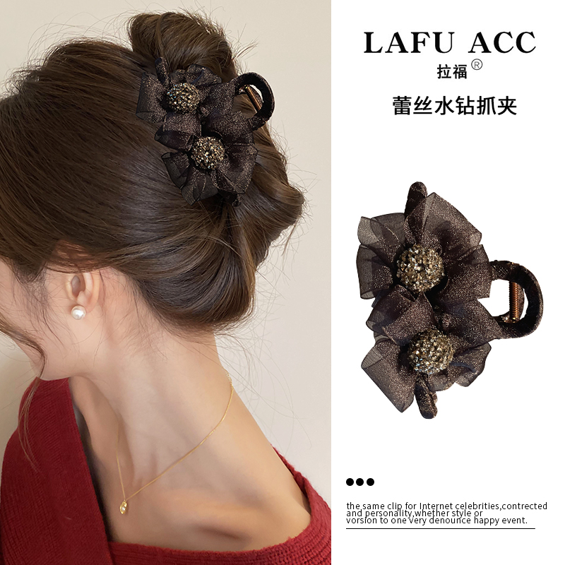 拉福抓夹高级感后脑勺蝴蝶结发夹
