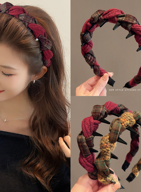 红色发箍女款秋冬2026新款高颅顶日常外戴洗脸头箍压发卡发捆头饰