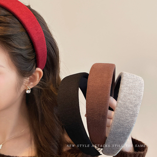 高颅顶红色发箍女款 日常外戴发带洗脸头箍宽边压发卡头饰 2025新款