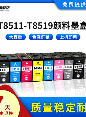 雄彩适用爱普生T8511-T8519颜料墨盒Epson SureColor P808 打印机墨盒P800 颜料墨水墨盒 P808颜料墨盒