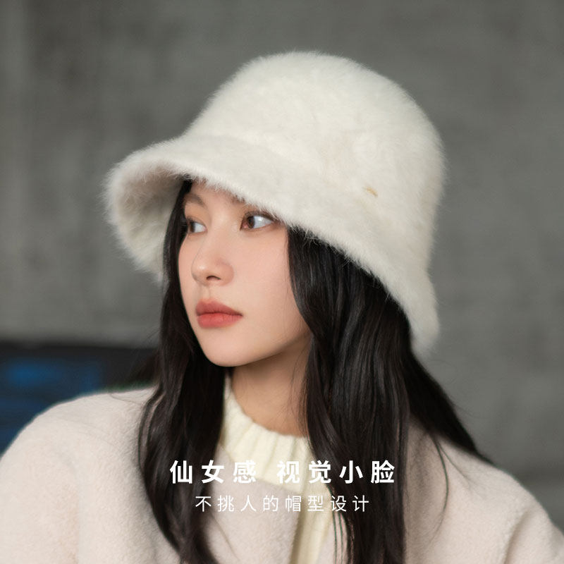 疯帽子 柔软加密长兔毛渔夫帽女 保暖纯色盆帽日常显脸小秋冬,服饰配件/皮带/帽子/围巾,帽子,淘宝优惠券,粉丝福利购,淘宝优惠卷