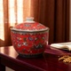 加厚耐高温珐琅彩陶瓷汤碗调料罐辣椒油盐白糖缸泡面碗带盖炖汤碗
