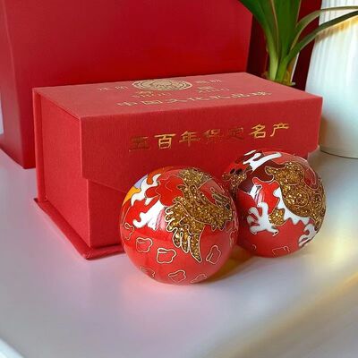 保定铁球健身球景泰蓝空心铃音球