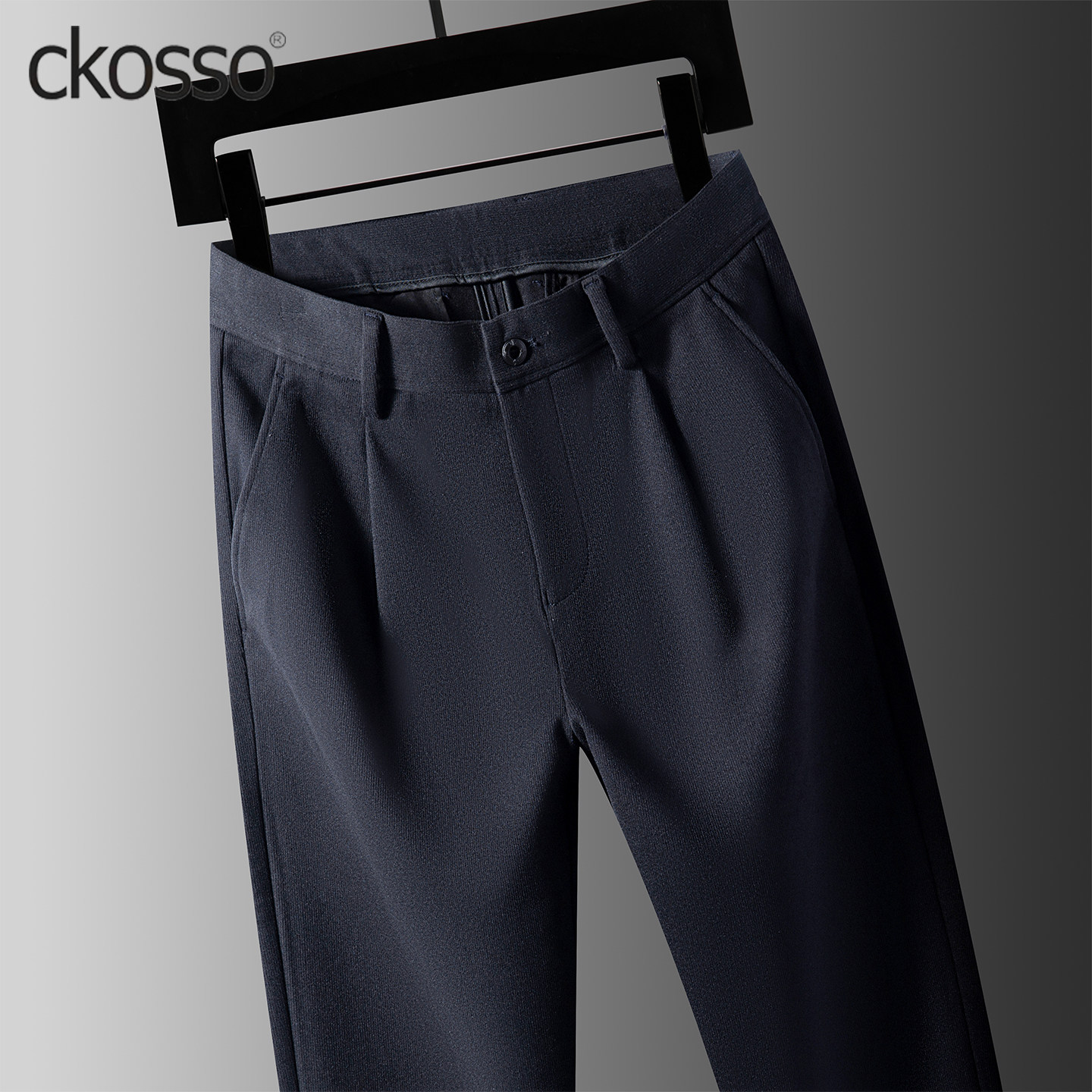 加绒加厚男裤子弹力舒适易打理修身直筒长裤冬季保暖商务休闲西裤