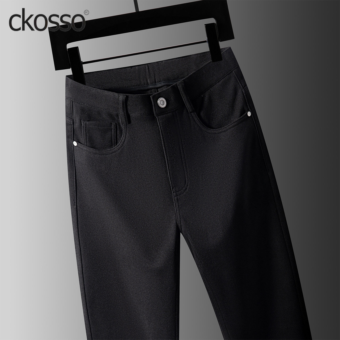 高品质休闲男裤子黑色通勤百搭直筒长裤2026春新款易打理弹力西裤