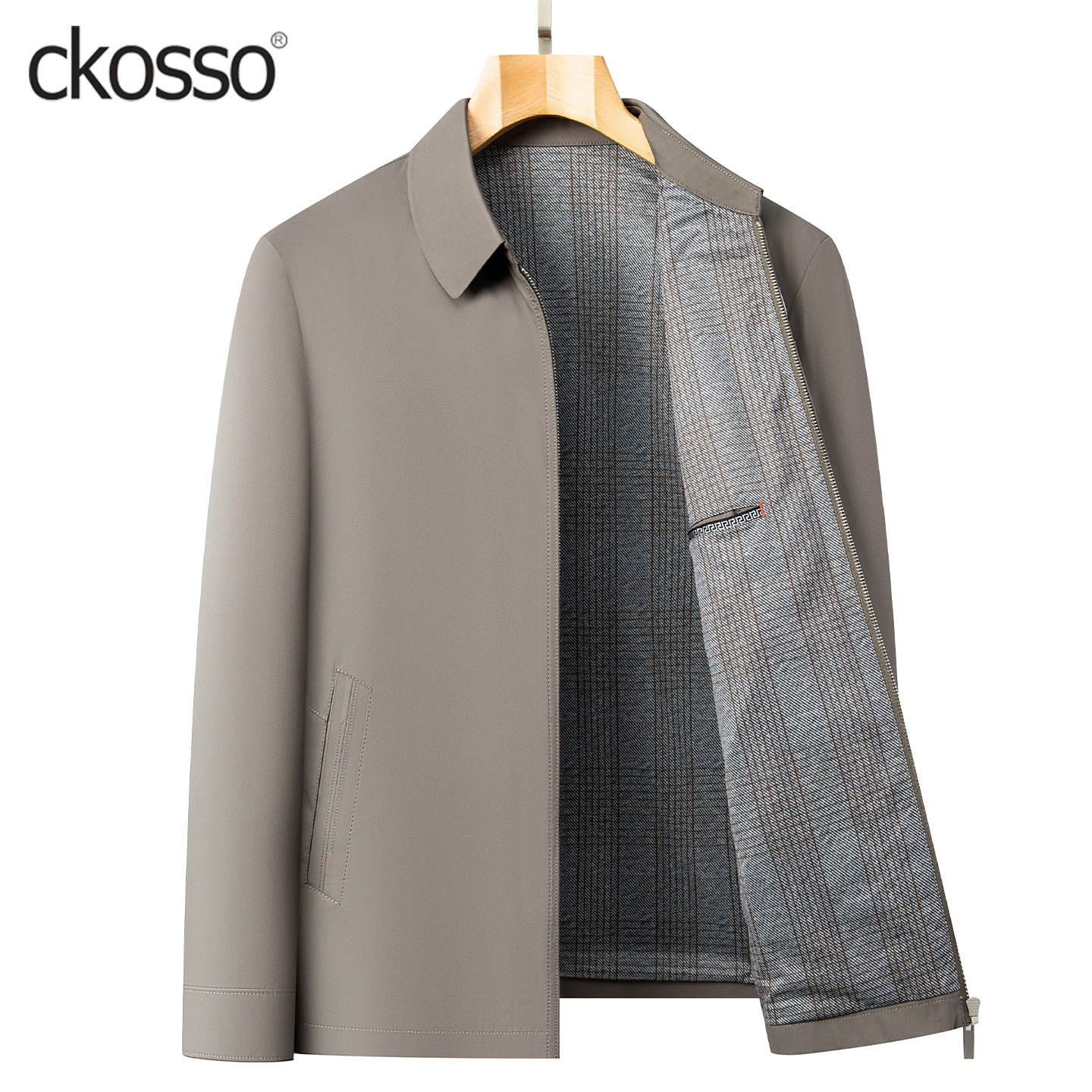 中年男装夹克短款翻领拉链商务休闲加大码2025年新款行政公务外套