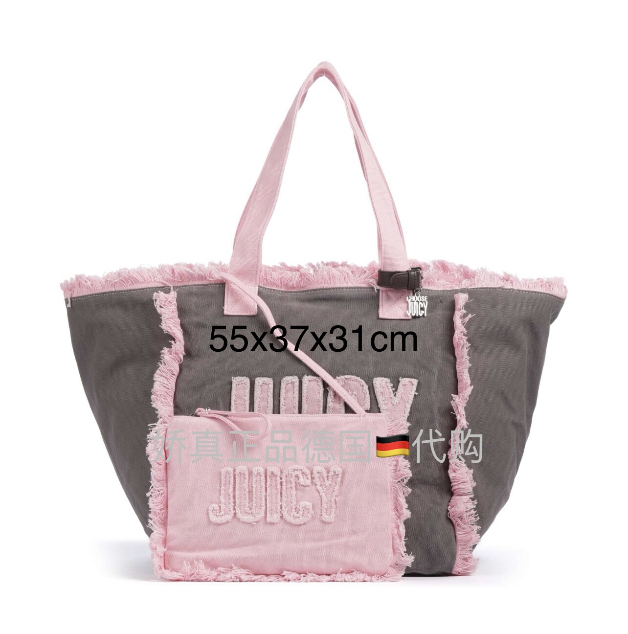 德国代购Juicy Couture 26新款帆布托特购物包shopper大号