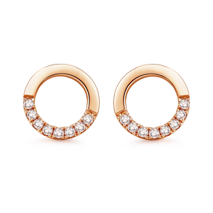 MaBelle/玛贝尔18K白金 钻石单边耳钉气质 时尚 轻奢 简约