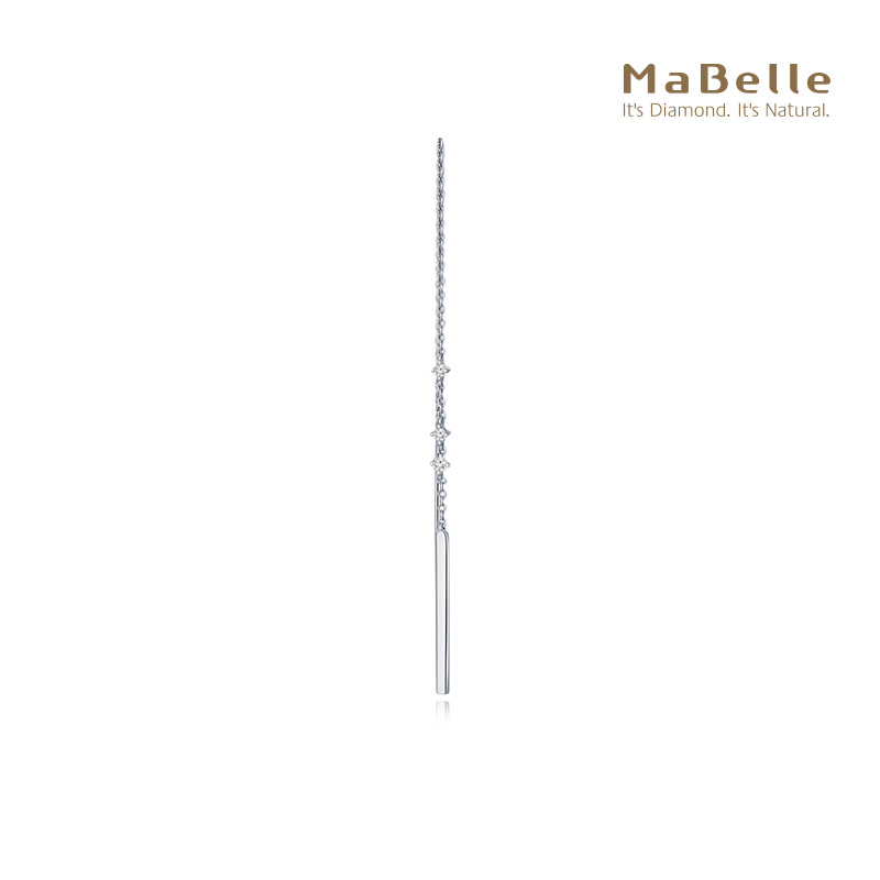 玛贝尔18K白流苏款钻石单边耳线