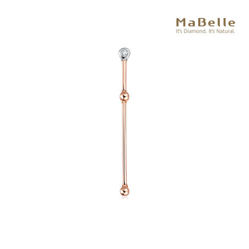 单边钻石耳钉18K红白金玛贝尔