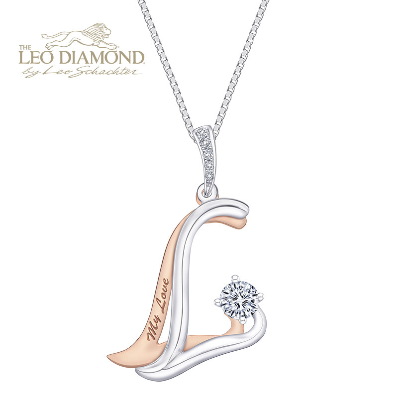 the leo diamond03 皇牌系列《love is》系列 18k红白金钻石吊坠