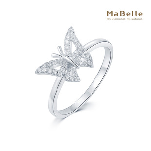 白金 18K红金 蝴蝶款 钻石戒指 MaBelle 时尚 玛贝尔蝶恋芳菲系列