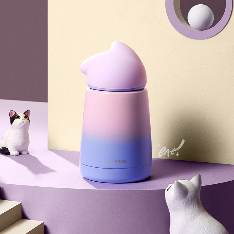 机智猫保温杯女可爱迷你小巧防摔水杯学生简约超萌创意潮流个性杯|ruв категории посуда, кубок/кубок/чайник, термос - от Buy2taobao.com для оказания профессиональной услуги покупки агента Taobao