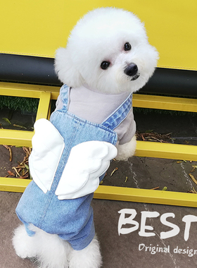 BESTA~水洗牛仔狗狗衣服宠物小型犬泰迪博美比熊冬季四脚春秋薄款