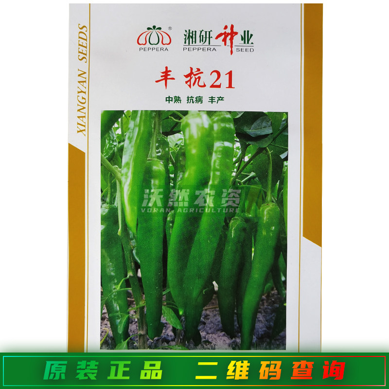 湘研丰抗21辣椒种子中熟耐热耐旱牛角椒高产坐果集中辣椒种中辣