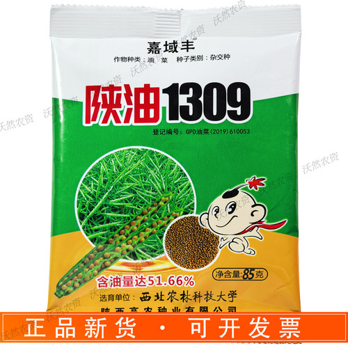 嘉域丰陕油1309高产杂交油菜种子