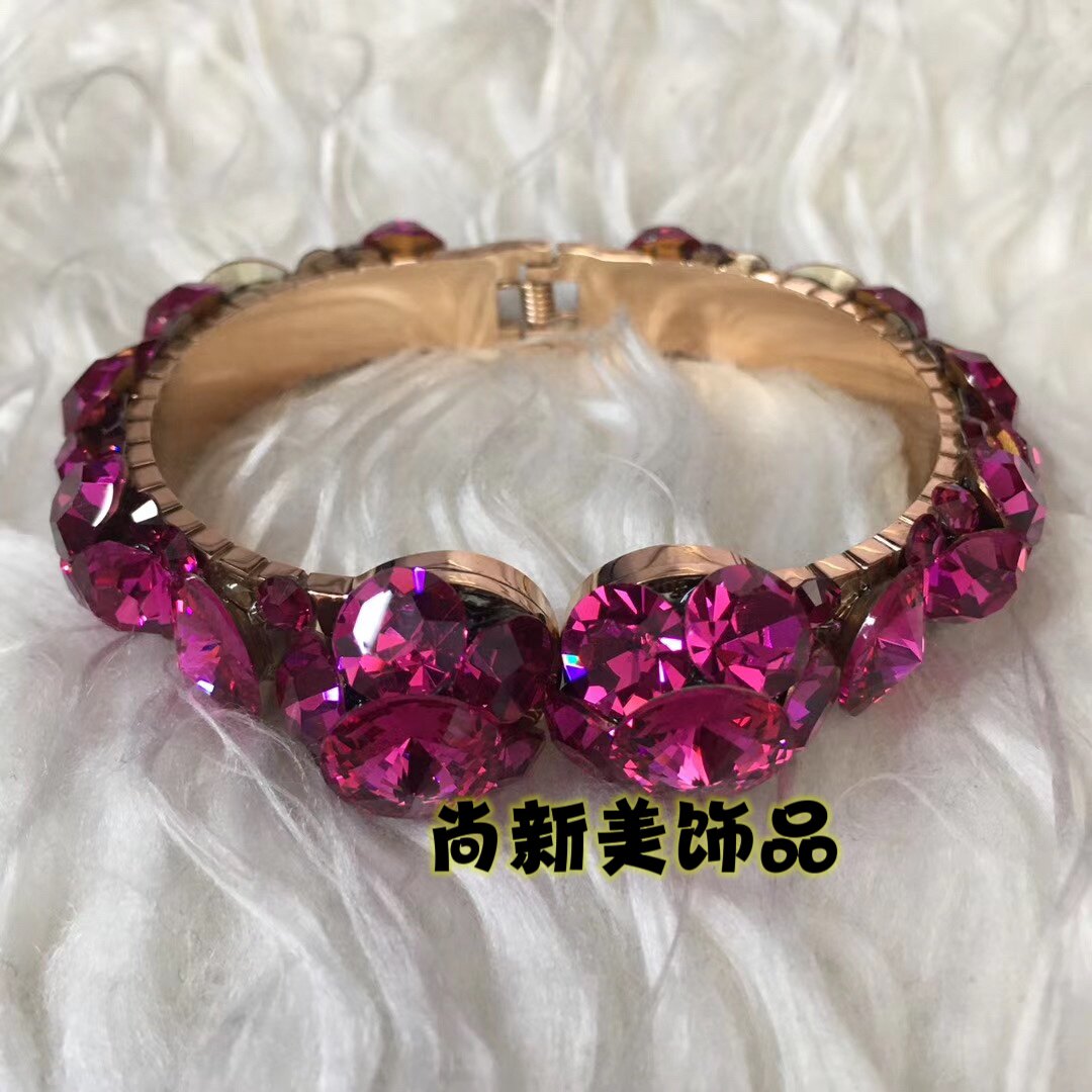 新款施华家大水晶太钢进口手镯女士奢华高档不褪色不过敏典雅高贵