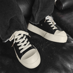 大头德比鞋2026正流行高级感厚底增高翘头黑色通勤高街休闲板鞋潮