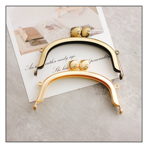 弧形8.5CM出口日本光面无孔猫咪头口金手工DIY包口铰包夹子包边扣