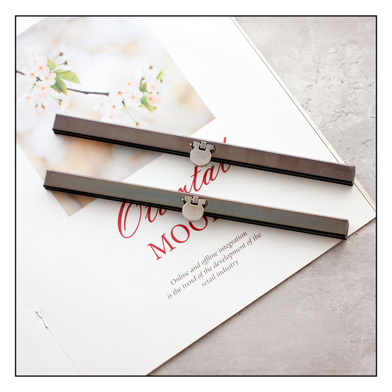 19CM直边条枪黑色光面无孔上螺丝孔手工包手拿包口金DIY箱包夹子