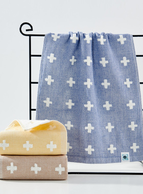 洁玉悦享毛巾A类无荧光小清新纯棉面巾柔软蓬松J0017F