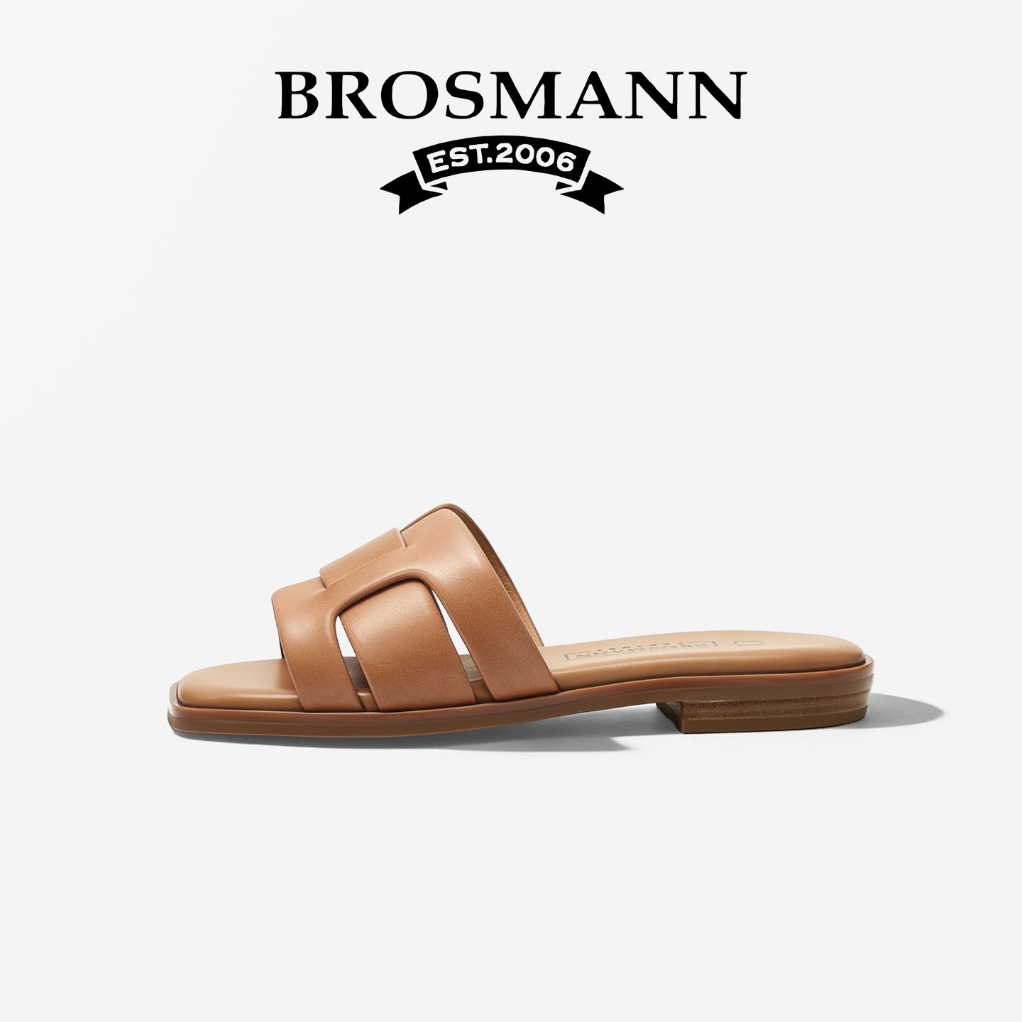 宝舒曼真皮女鞋夏季平底凉拖防滑防臭女士外穿软底凉鞋度假风凉鞋