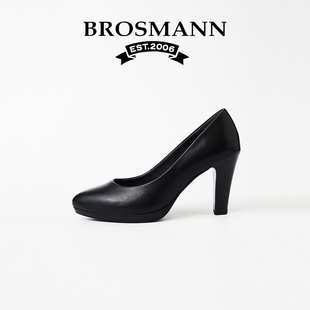 宝舒曼真皮尖头职业高跟鞋女气质高级不累脚2026新款通勤女鞋单鞋