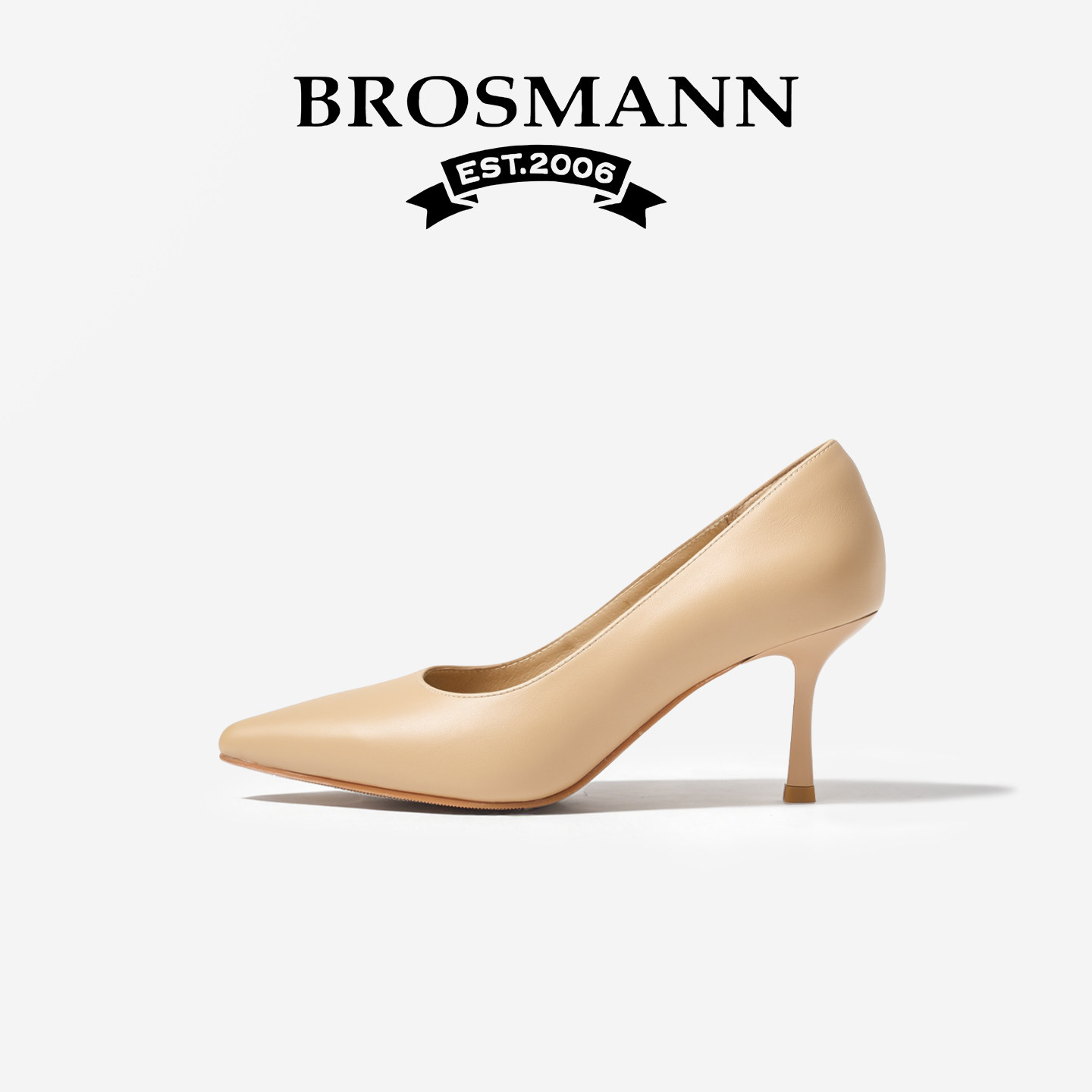 宝舒曼真皮尖头高跟鞋女气质高级不累脚休闲女鞋2026新款春季单鞋