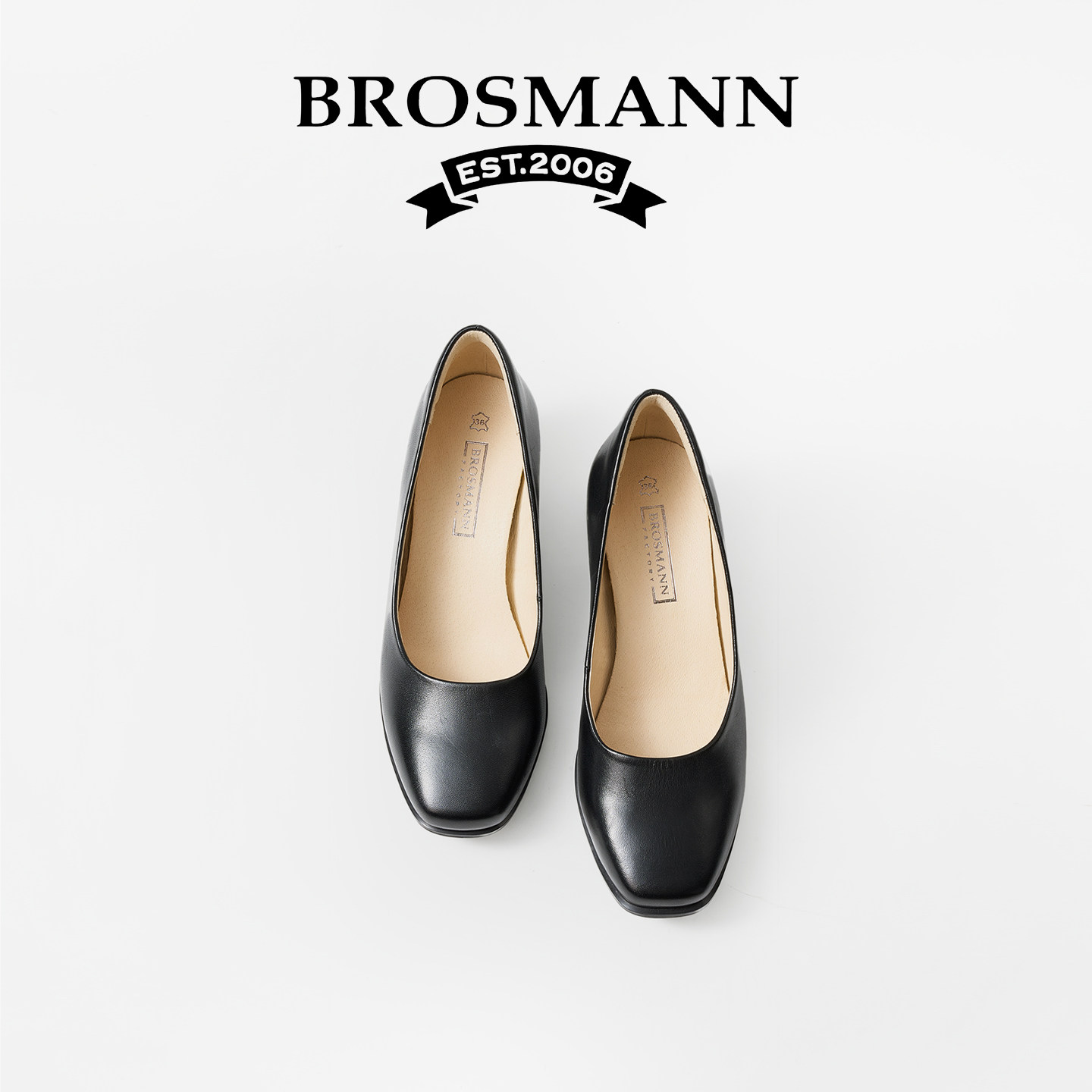 宝舒曼黑色真皮粗跟方头高跟鞋女气质高级感不累脚2026春季新款鞋