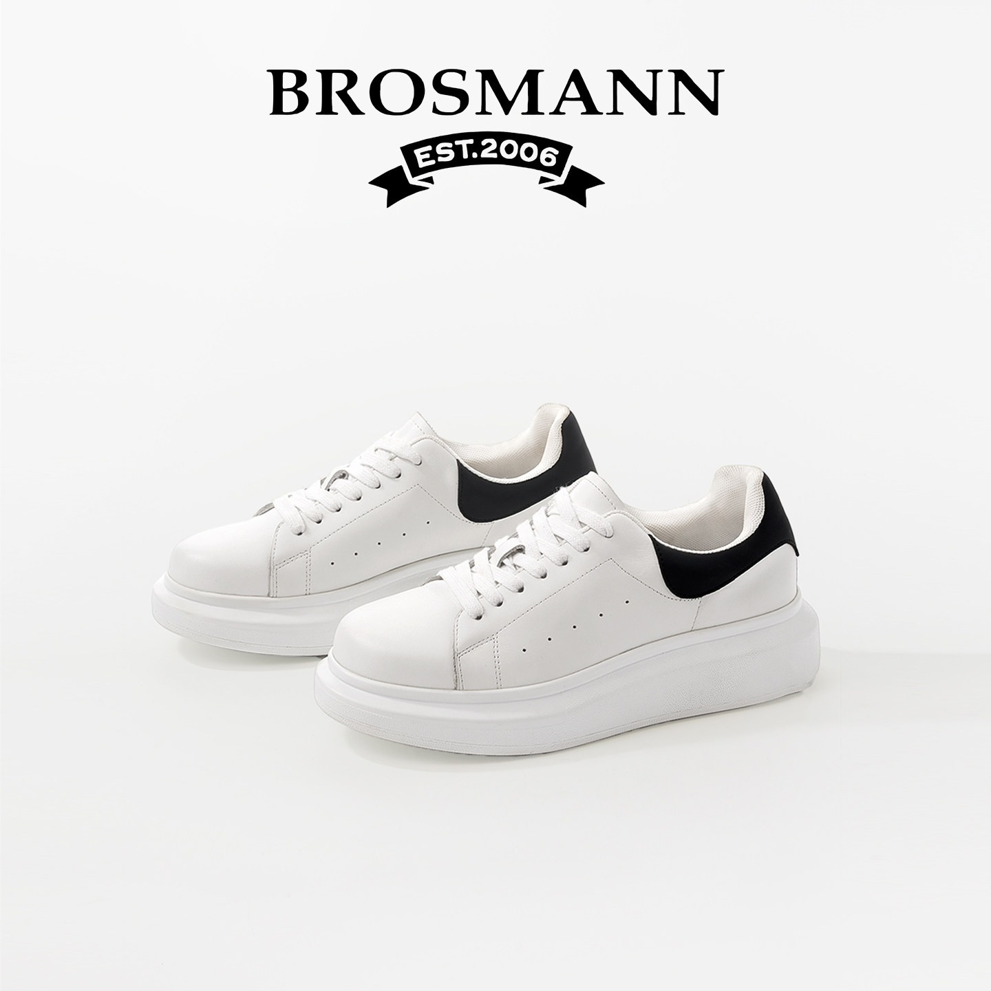 宝舒曼厚底增高休闲板鞋