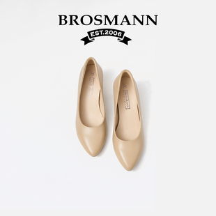 宝舒曼法式不累脚5厘米高跟鞋女气质高级感不累脚真皮不磨脚单鞋