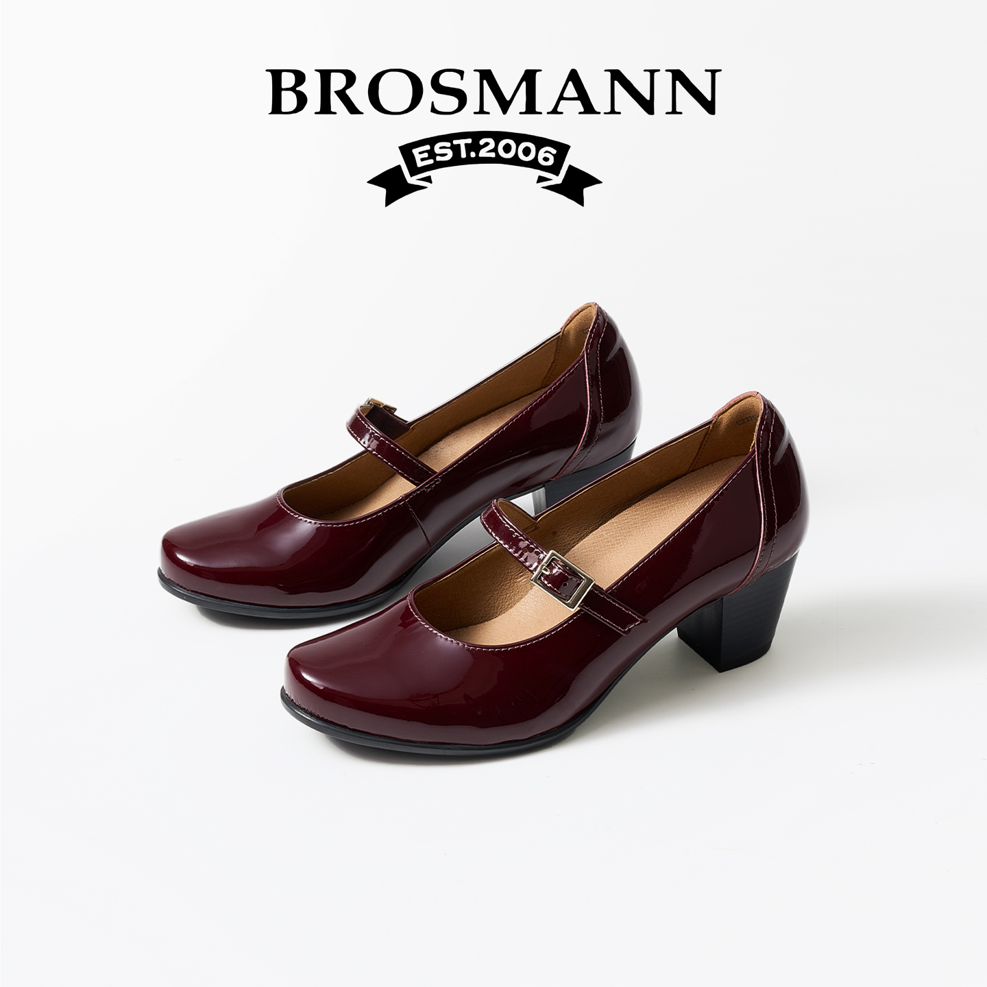 宝舒曼一字扣带玛丽珍鞋