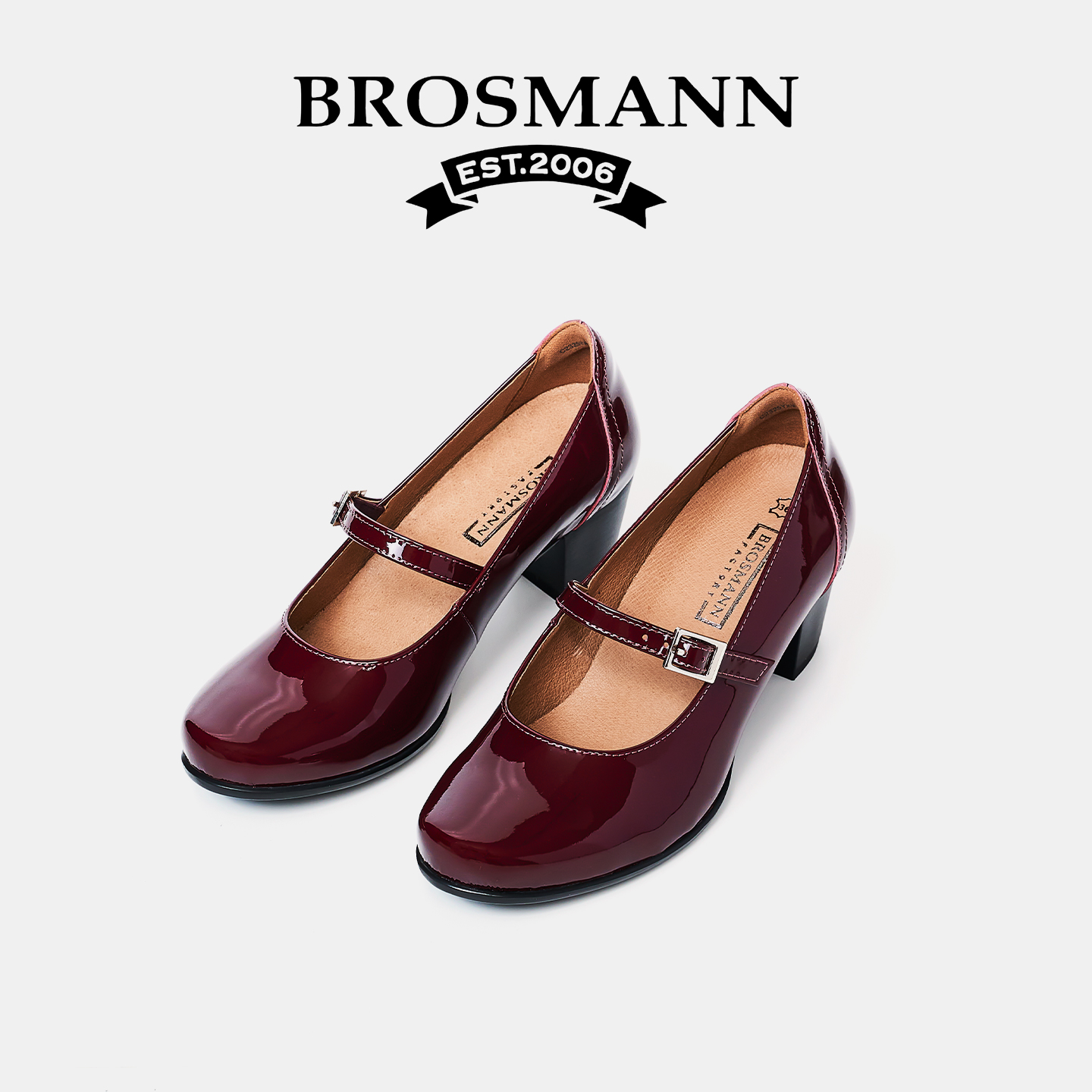 宝舒曼秋季新款一字扣带玛丽珍鞋