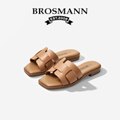 度假风凉鞋 平底凉拖防滑防臭女士外穿软底凉鞋 夏季 宝舒曼真皮女鞋