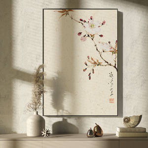 陶花X仟象映画 新中式入户玄关装饰画简约竖版壁画柜上客厅挂画