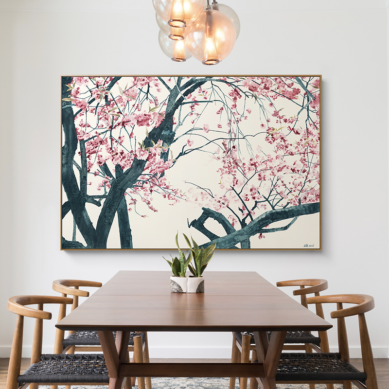 李士新中式风巨幅水墨客厅装饰画