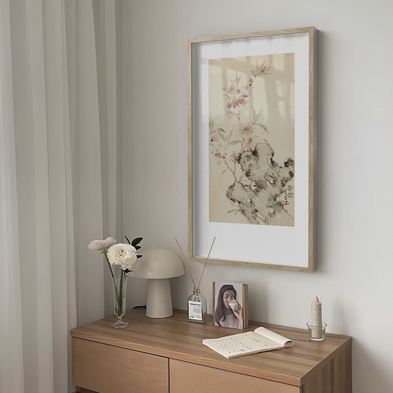 陶花新中式入户玄关装饰画日式走廊过道挂画柜上摆画中国风墙壁画图片