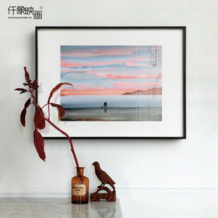 张乐陆x仟象映画 现代艺术玄关画装饰画民宿酒店挂画 简约猫风景