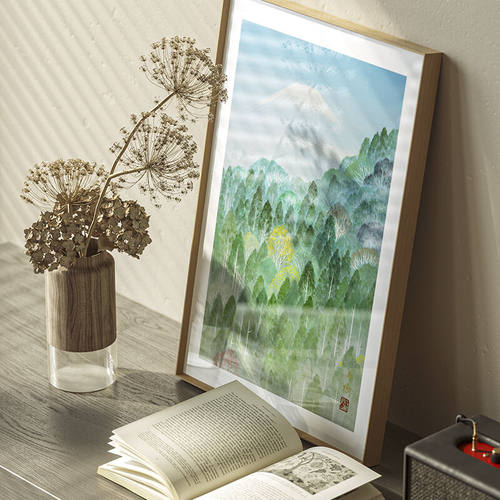 野地美树子玄关日式原木风装饰画