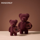 ROSEONLY诺誓心意熊永生玫瑰花礼盒送女友爱人生日表白告白摆件