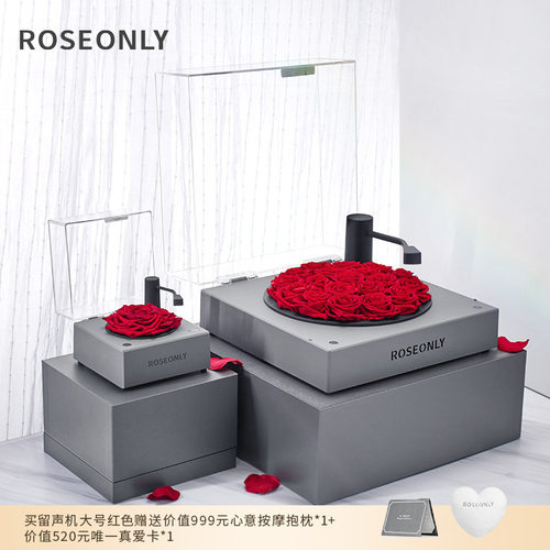 ROSEONLY留声机永生玫瑰花送女友