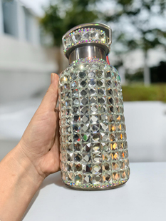 手工保温杯水钻女便携水杯子创意个性 不锈钢奢华镶钻潮流 网红新款